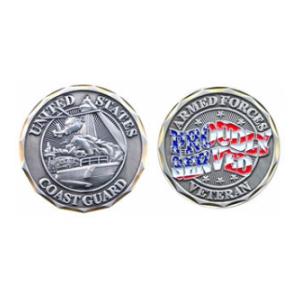 Proudly Served Coast Guard Vet Challenge Coin