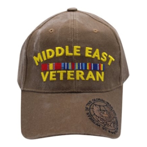 Middle East Veteran Washed Cotton Cap With Ribbon (Coyote Brown)