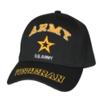 Army Star Veteran Star Cap (Black)