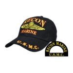 U.S.M.C. Recon Marine Cap (Black)