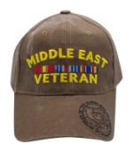 Middle East Veteran Washed Cotton Cap With Ribbon (Coyote Brown)