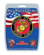 U.S. Marine Corps Pin And Patch Gift Set (4-Piece)