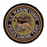 US Marine Corps Police Canine Team Patch w/ Velcro