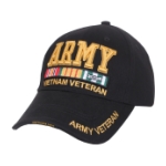 Army Vietnam Veteran Cap With Ribbons (Black)