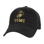 USMC With Eagle, Globe & Anchor Insignia Cap (Black)