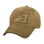 USMC Eagle, Globe and Anchor / US Flag Low Pro Cap (Coyote Brown)