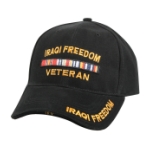 Operation Iraqi Freedom Veteran Cap with Ribbons (Black)