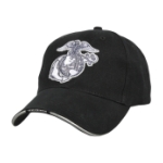 Rothco Deluxe Eagle, Globe & Anchor Low Profile Cap (Black)