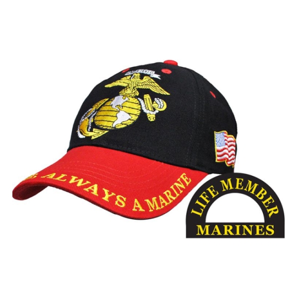 Once A Marine, Always A Marine Cap (Black / Red)