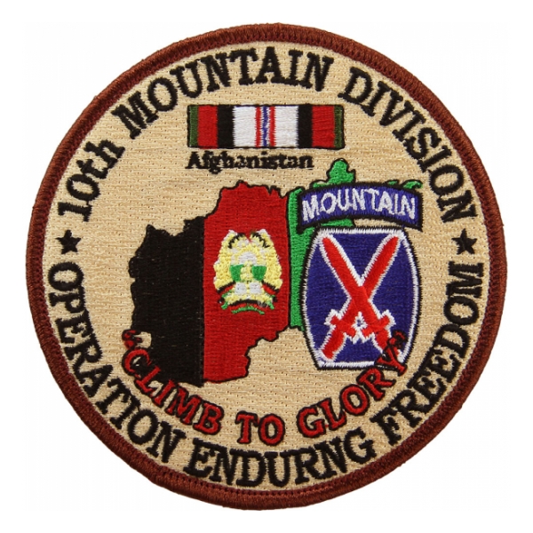 10th Mountain  Division Operation Enduring Freedom Patch "Climb To Glory