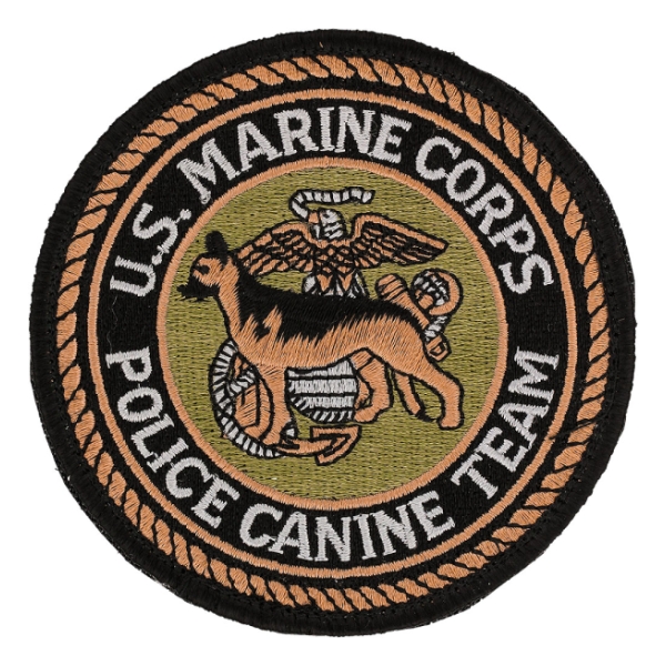 US Marine Corps Police Canine Team Patch w/ Velcro