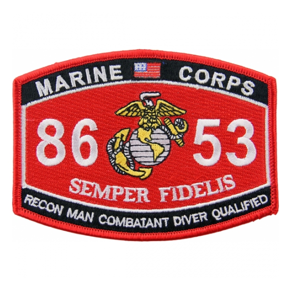 USMC MOS 8635 Recon Man Combatant Diver Qualified Patch | Flying Tigers ...