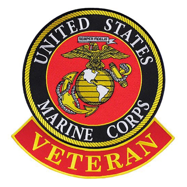 United States Marine Corps With Veteran Rocker Back Patch (2-Piece)