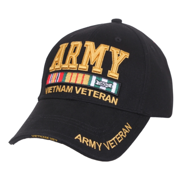 Army Vietnam Veteran Cap With Ribbons (Black)