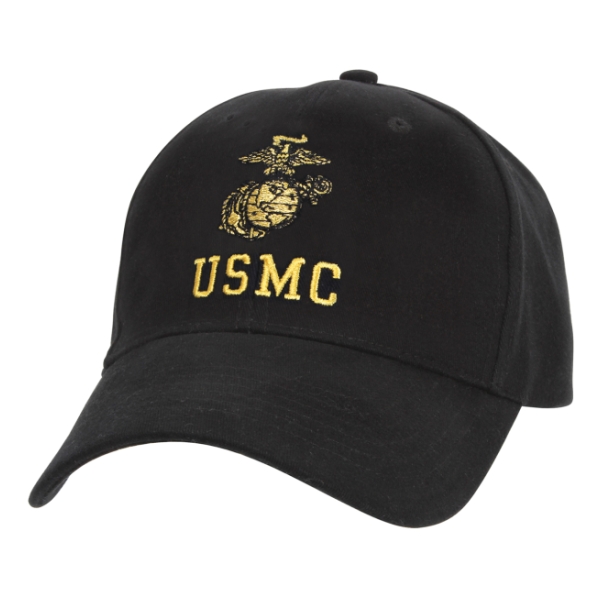 USMC With Eagle, Globe & Anchor Insignia Cap (Black)