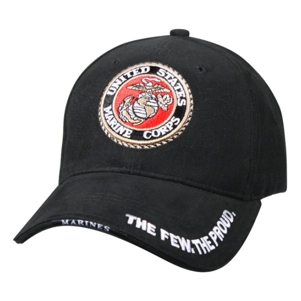 U.S Marine Corps Embroidered Logo Cap (Black)