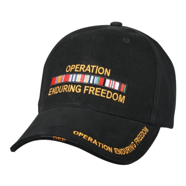 Operation Enduring Freedom Cap With Ribbons (Black)