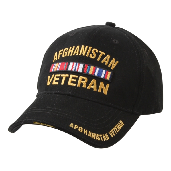 Afghanistan Veteran Cap Eith Ribbons (Black)