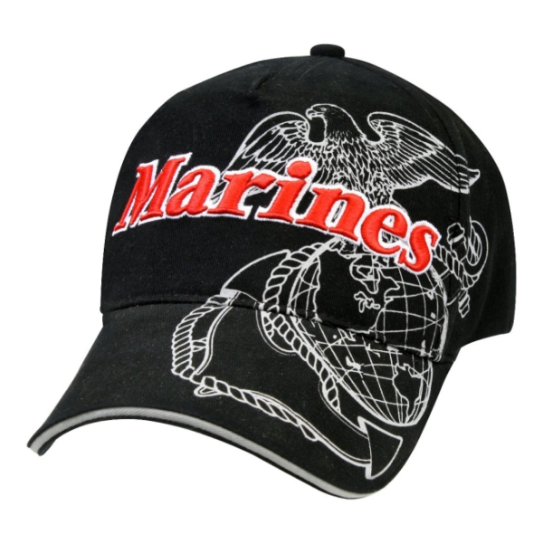 Rothco Deluxe Marines Eagle, Globe & Anchor Cap (Black)