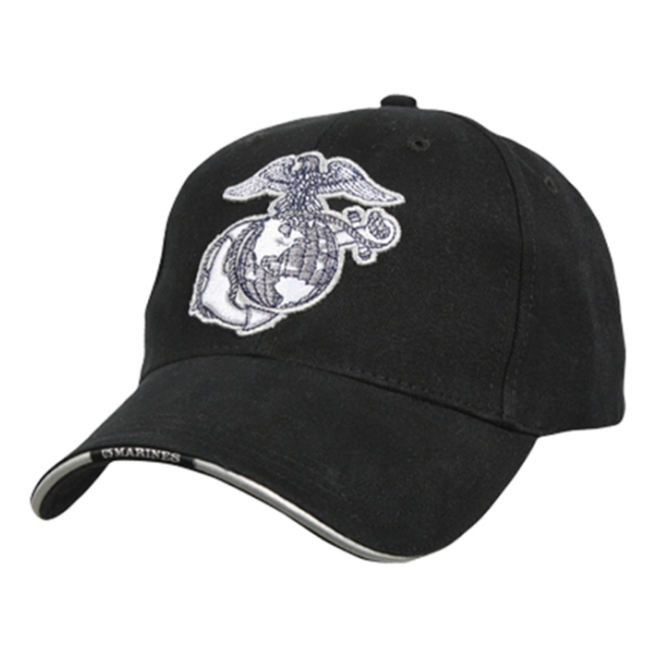 Rothco Deluxe Eagle, Globe & Anchor Low Profile Cap (Black)